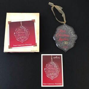Hallmark 2005 First Christmas Together Ornament Etched Glass